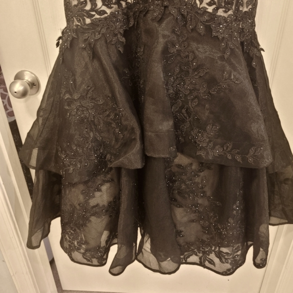 Camille LA Vie Black Sequined dress, prom - Picture 7 of 9